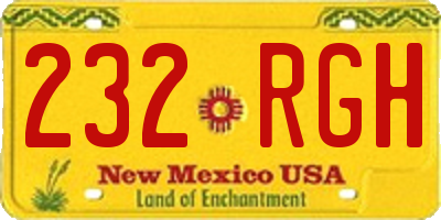 NM license plate 232RGH