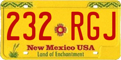 NM license plate 232RGJ