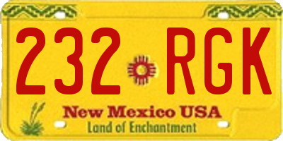 NM license plate 232RGK