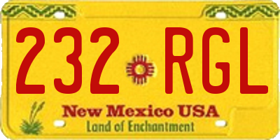 NM license plate 232RGL