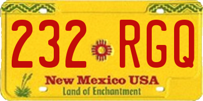 NM license plate 232RGQ