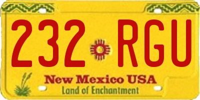 NM license plate 232RGU