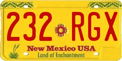 NM license plate 232RGX
