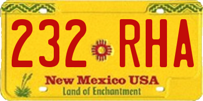 NM license plate 232RHA