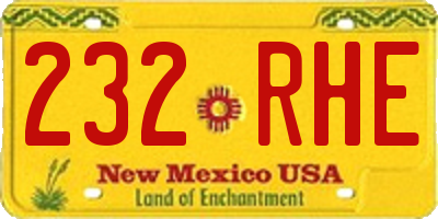 NM license plate 232RHE