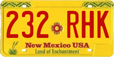 NM license plate 232RHK