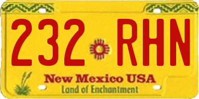 NM license plate 232RHN