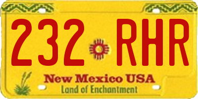 NM license plate 232RHR