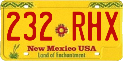 NM license plate 232RHX