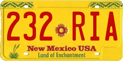 NM license plate 232RIA