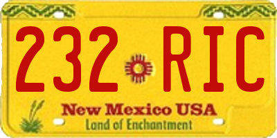 NM license plate 232RIC