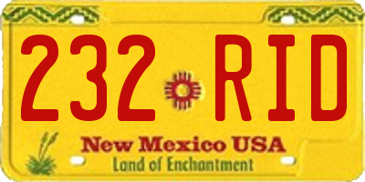NM license plate 232RID