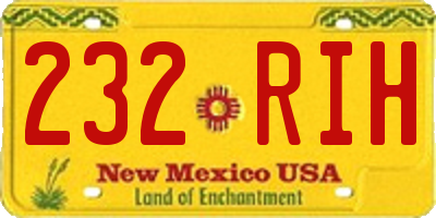NM license plate 232RIH