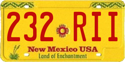 NM license plate 232RII