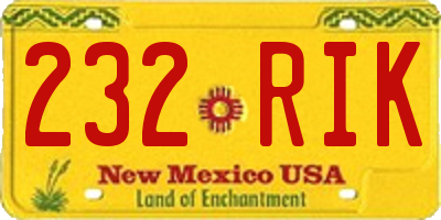 NM license plate 232RIK