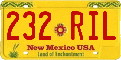 NM license plate 232RIL