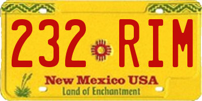 NM license plate 232RIM