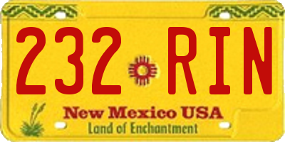 NM license plate 232RIN
