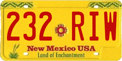 NM license plate 232RIW