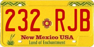 NM license plate 232RJB