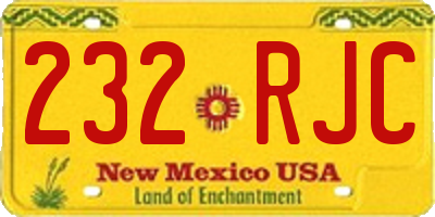 NM license plate 232RJC