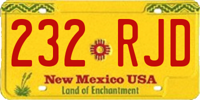 NM license plate 232RJD