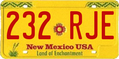 NM license plate 232RJE