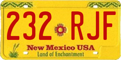 NM license plate 232RJF