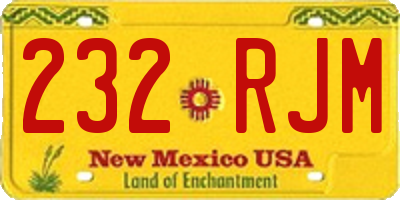 NM license plate 232RJM