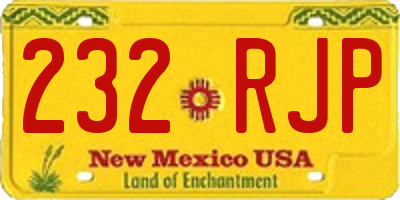 NM license plate 232RJP