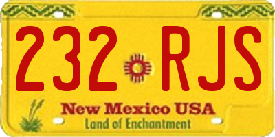 NM license plate 232RJS