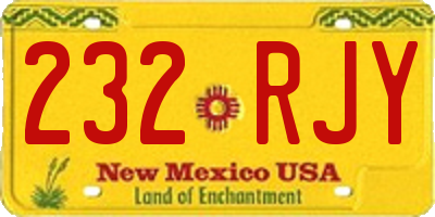 NM license plate 232RJY
