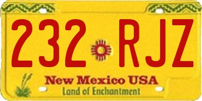 NM license plate 232RJZ