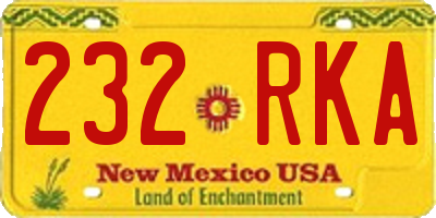 NM license plate 232RKA