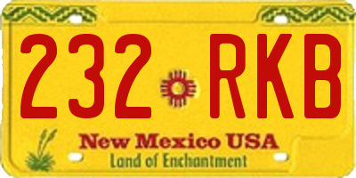 NM license plate 232RKB