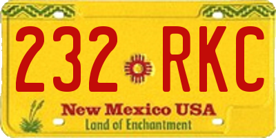 NM license plate 232RKC
