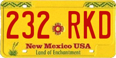 NM license plate 232RKD