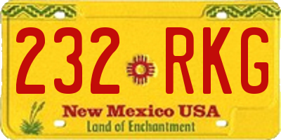 NM license plate 232RKG