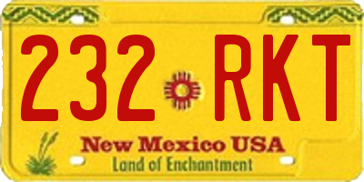 NM license plate 232RKT