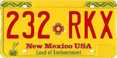 NM license plate 232RKX