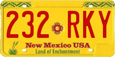 NM license plate 232RKY