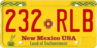 NM license plate 232RLB
