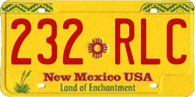 NM license plate 232RLC