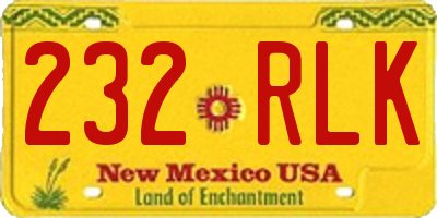 NM license plate 232RLK