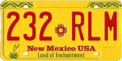 NM license plate 232RLM