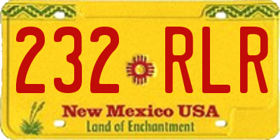 NM license plate 232RLR