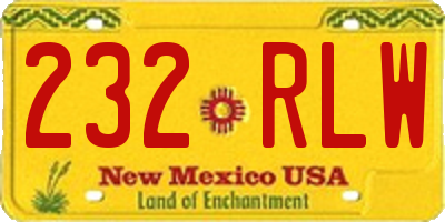 NM license plate 232RLW
