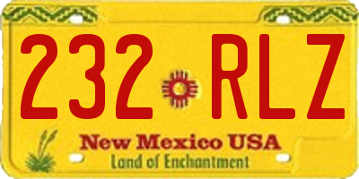 NM license plate 232RLZ
