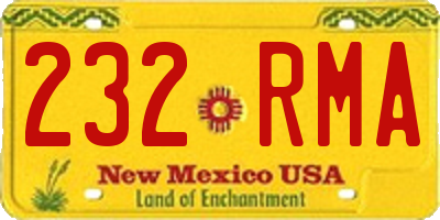 NM license plate 232RMA