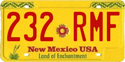 NM license plate 232RMF